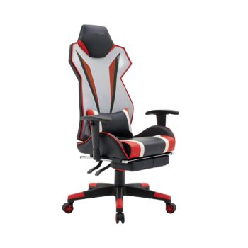 ΚΑΡΕΚΛΑ GAMING D-01 ΤΕΧΝΟΔΕΡΜΑ ΜΑΥΡΗ-ΚΟΚΚΙΝΗ 53x47x127εκ 1