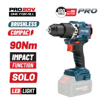 BORMANN Pro BBP5325 Δραπαν/βιδο Κρουστικό,Compact,Brushless Μπαταρίας 20V,Li-Ion,90Nm, 2 Ταχύτητες 1