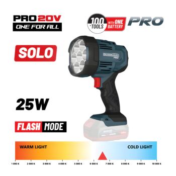 BORMANN Pro BBP3905 Φακός Προβολέας Μπαταρίας 20V, 1000/2500Lm, SOLO 1