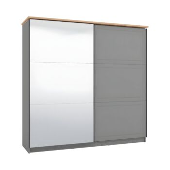 ΝΤΟΥΛΑΠΑ VALENCIA 220 ΜΕ ΚΑΘΡΕΦΤΗ ΓΚΡΙ-ARTISAN OAK-ΓΚΡΙ ΜΑΤ 220x62.5x214εκ 1