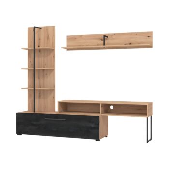 ΚΕΝΤΡΟ ΨΥΧΑΓΩΓΙΑΣ-ΣΥΝΘΕΣΗ EVORA ARTISAN OAK-CARBON 205x41x173εκ 1