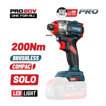 BORMANN Pro BBP5410 Παλμικό Κατσαβίδι Compact Brushless Μπαταρίας 20V,Li-Ion,200Nm, SOLO 1