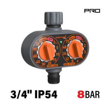 NAKAYAMA Pro GH9139 Προγραμματιστής Ποτίσματος Μπαταρίας, με Δύο Διακόπτες Προγραμματισμού 1