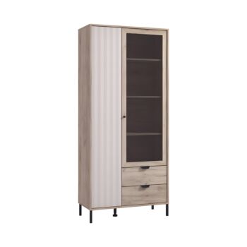 ΒΙΤΡΙΝΑ VANDEA 195 2K2F VS1 CASHMERE-GREY OAK 87x40x195εκ 1