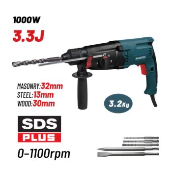 BORMANN BPH3015 Σκαπτικό Περιστροφικό Πιστολέτο SDS-PLUS 1000W,3.3J,0-1100rpm & Βαλίτσα 1
