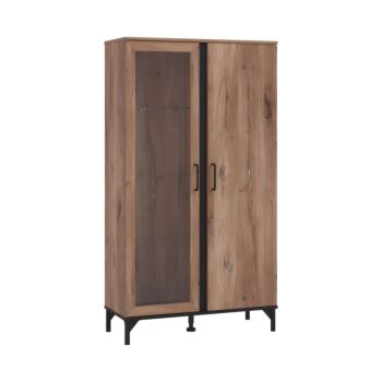 ΒΙΤΡΙΝΑ CORSICA 2K VS1 FLAGSTAFF OAK-ΜΑΥΡΟ 84,5x35x153εκ 1