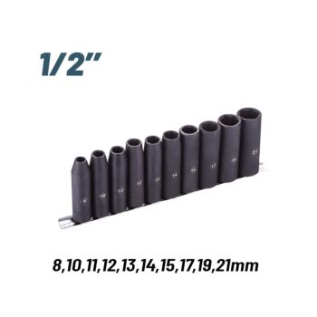 BORMANN Pro BHT7704 Σετ Καρυδάκια Aέρος Μακρυά 1/2'' , 8,10,11,1213,14,15,17,19,21mm 1