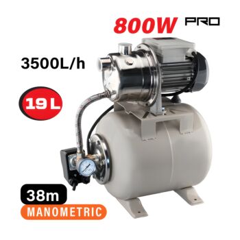 NAKAYAMA Pro NP2105 Πιεστικό Συγκρότημα Με Δοχείο 19Lt Αντλία Inox 800W 1