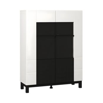 ΒΙΤΡΙΝΑ SARTHE 2K VS2 ΛΕΥΚΟ-ΜΑΥΡΟ-ΛΕΥΚΟ ΜΑΤ-ΜΑΥΡΟ MAT 96x35x128εκ n.t.v 1