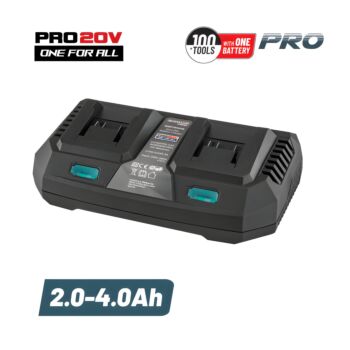 BORMANN Pro BBP2005 Φορτιστής Διπλής Μπαταρίας, 20V Li-Ion-2X4Ah-3A 1