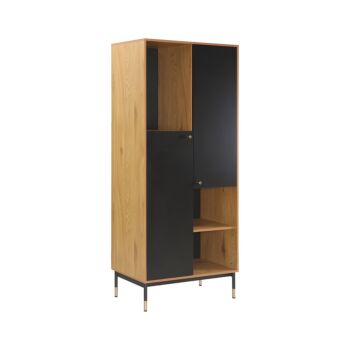 ΒΙΤΡΙΝΑ ΜΕ 2 ΠΟΡΤΕΣ Living ΚΑΦΕ-ΜΑΥΡΟ ΧΡΩΜΑ 80x40x182εκ 1