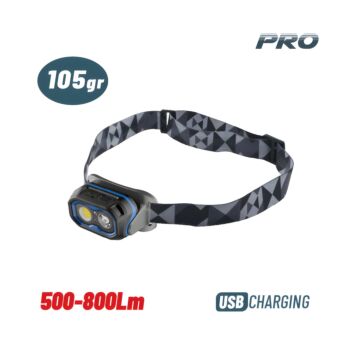 BORMANN Pro BPR6032 Φακός Κεφαλής Επαναφορτιζόμενος Διπλής Λειτουργίας, 800Lm, Αδιάβροχος 1