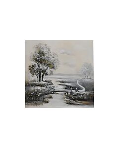ΠΙΝΑΚΑΣ ΣΕ ΚΑΜΒΑ ΛΕΥΚΟ-ΜΠΕΖ-ΚΑΦΕ 0XΕΚ 100x10cm