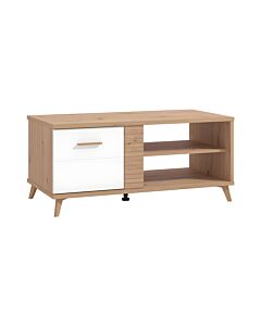 ΤΡΑΠΕΖΑΚΙ ΣΑΛΟΝΙΟΥ BRETAGNA ARTISAN OAK-ΛΕΥΚΟ HIGH GLOSS FOIL A P R 120x60x53,5cm