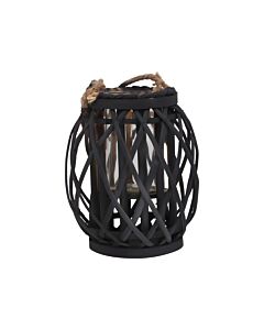 ΦΑΝΑΡΙ BAMBOO AMARE ΜΕ ΓΥΑΛΙ ΜΑΥΡΟ ΧΡΩΜΑ SLS 19x34cm