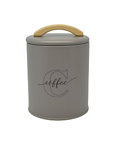 ΒΑΖΟ ΜΕΤΑΛΛΙΚΟ TAUPE ΜΕ ΞΥΛΙΝΗ ΛΑΒΗ COFFEE 11x11x15cm