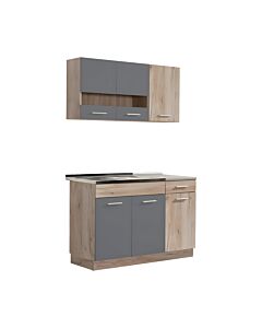 ΚΟΥΖΙΝΑ DALILA 120 GREY OAK / ΓΚΡΙ 120x51,5x206,5cm