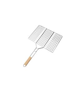 BORMANN ELITE BBQ1017 ΔΙΠΛΗ ΑΝΟΞΕΙΔΩΤΗ ΣΧΑΡΑ ΨΗΣΙΜΑΤΟΣ, Μ40,5XΠ30CM