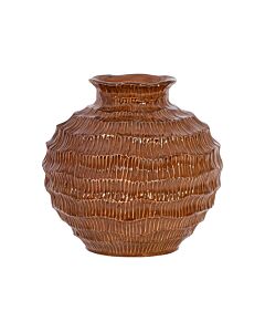 ΚΕΡΑΜΙΚΟ ΒΑΖΟ FL30016 ΚΑΦΕ ΧΡΩΜΑ 25x24cm