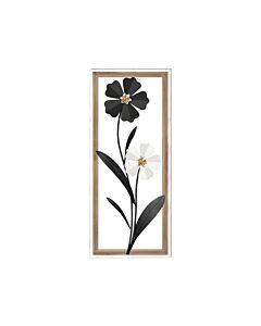 ΔΙΑΚΟΣΜΗΤΙΚΟ ΤΟΙΧΟΥ FLOWER 063 ΜΕΤΑΛΛΟ-ΞΥΛΟ ΜΑΥΡΟ-ΛΕΥΚΟ SLS 30.5x3x71.10cm