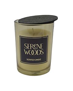 ΑΡΩΜΑΤΙΚΟ ΚΕΡΙ SERENE WOODS ΣΕ ΓΥΑΛΙΝΟ ΔΟΧΕΙΟ ΜΕ ΚΑΠΑΚΙ 8x8x10,5cm