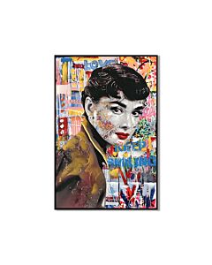 ΠΙΝΑΚΑΣ ΣΕ ΚΑΜΒΑ ΜΕ ΠΛΑΣΤΙΚΟ ΠΛΑΙΣΙΟ AUDREY HEPBURN 62x4x92cm