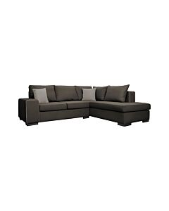 ΚΑΝΑΠΕΣ ΓΩΝΙΑ ΔΕΞΙΑ NEW TOULOUSE TAUPE ΥΦΑΣΜΑ ΜΕ MOCCA ΜΑΞΙΛΑΡΙΑ 260x205x93cm