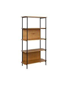 ΒΙΒΛΙΟΘΗΚΗ-ΡΑΦΙΕΡΑ ΜΕΤΑΛΛΙΚΗ FL2504 BLACK OAK ΧΡΩΜΑ 60x36x158cm