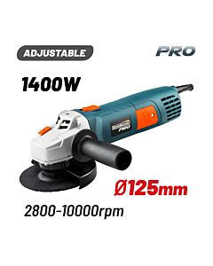 BORMANN PRO BAG1450 ΓΩΝΙΑΚΟΣ ΤΡΟΧΟΣ ΡΥΘΜΙΖΟΜΕΝΟΣ 1400W, Φ125MM, 2800-10000rpm