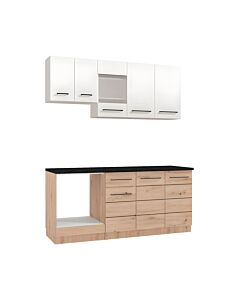 ΣΥΝΘΕΣΗ ΚΟΥΖΙΝΑΣ SAVONA 180 ARTISAN OAK/ΛΕΥΚΟ 180x57x200cm