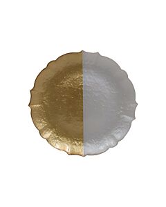 ΓΥΑΛΙΝΗ ΠΙΑΤΕΛΑ ΔΙΑΦΑΝΟ-ΧΡΥΣΟ ΧΡΩΜΑ 32cm