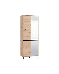 ΠΑΠΟΥΤΣΟΘΗΚΗ FLANNAN 2K4V 2OG ARTISAN OAK/ΜΑΥΡΟ MATT ΧΡΩΜΑ 80x40x205cm