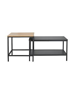 ΣΕΤ 2 ΤΡΑΠΕΖΑΚΙΑ ΣΑΛΟΝΙΟΥ FONZY SONOMA-ΜΑΥΡΟ ΧΡΩΜΑ 80x48x45cm