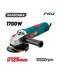 BORMANN PRO BAG1700 ΓΩΝΙΑΚΟΣ ΤΡΟΧΟΣ ΡΥΘΜΙΖΟΜΕΝΟΣ 1700W, Φ125MM, 0-10500rpm