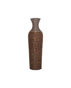 ΔΙΑΚΟΣΜΗΤΙΚΟ ΒΑΖΟ FL310 PU RATTAN ΓΚΡΙ-ΦΥΣΙΚΟ ΧΡΩΜΑ 70cm