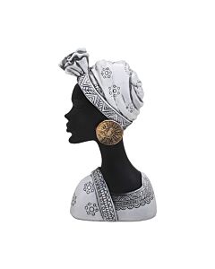 ΕΠΙΤΡΑΠΕΖΙΑ ΔΙΑΚΟΣΜΗΤΙΚΗ ΦΙΓΟΥΡΑ FL987391 AFRICAN LADY ΜΑΥΡΟ-ΛΕΥΚΟ ΧΡΩΜΑ 16x7x27cm