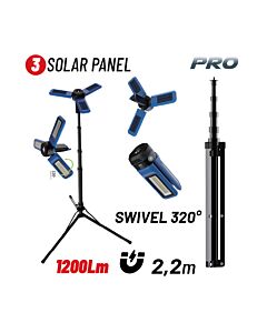 BORMANN PRO BPR6070 ΦΑΚΟΣ/ΛΑΜΠΑ ΕΡΓΑΣΙΑΣ ΕΠΑΝΑΦΟΡΤΙΖΟΜΕΝΟΣ LED 1200lm, ΜΕ ΗΛΙΑΚΑ ΠΑΝΕΛ