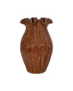 ΚΕΡΑΜΙΚΟ ΒΑΖΟ FL30007 ΚΑΦΕ ΧΡΩΜΑ 22x36cm