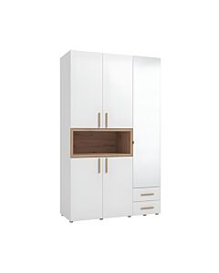 ΝΤΟΥΛΑΠΑ DONALD 3K2F1O H227 ΛΕΥΚΟ/ARTISAN OAK ΧΡΩΜΑ 135x57x227cm
