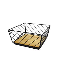 ΦΡΟΥΤΙΕΡΑ ΜΕΤΑΛΛΙΚΗ ΜΑΥΡΗ ΜΕ ΞΥΛΟ 23x23x11cm