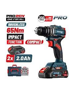 BORMANN PRO BBP5401x22CA ΚΡΟΥΣΤΙΚΟ ΔΡΑΠΑΝΟΚΑΤΣΑΒΙΔΟ COMPACT BRUSHLESS ΜΠΑΤΑΡΙΑΣ 20V, 2x2Ah