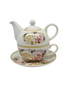 ΣΕΤ ΤΣΑΓΙΕΡΟ BONE CHINA ΤΡΙΑΝΤΑΦΥΛΛΑ 16x14cm