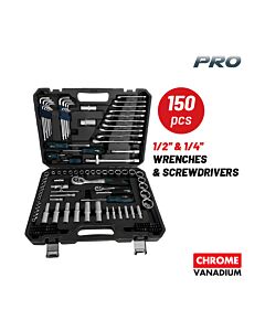 ΣΕΤ 150τμχ BORMANN PRO BHT5130 ΚΑΡΥΔΑΚΙΑ 1/4'' & 1/2' ΜΕ ΚΑΣΤΑΝΙΑ, ΚΑΤΣΑΒΙΔΙΑ, ΚΛΕΙΔΙΑ