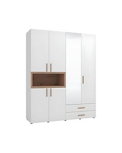 ΝΤΟΥΛΑΠΑ DONALD 4K2F1O H227 ΛΕΥΚΟ/ARTISAN OAK ΧΡΩΜΑ 179x57x227cm