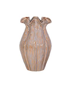 ΚΕΡΑΜΙΚΟ ΒΑΖΟ FL30007 ΓΚΡΙ-ΚΑΦΕ ΧΡΩΜΑ 22x36cm