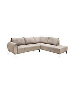 ΚΑΝΑΠΕΣ VELTON ΔΕΞΙΑ ΓΩΝΙΑ ΚΡΕΜ ΧΡΩΜΑ 275x225x85cm
