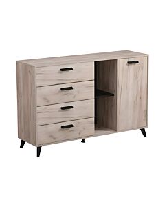 ΚΟΜΟΤΑ-ΜΠΟΥΦΕΣ UMBRIA 3K4F GREY OAK-ΜΑΥΡΟ M B R 137x40x90cm