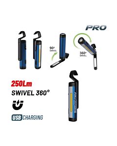 BORMANN PRO BPR6023 ΦΑΚΟΣ/ΛΑΜΠΑ ΕΡΓΑΣΙΑΣ ΕΠΑΝΑΦΟΡΤΙΖΟΜΕΝΟΣ LED 250lm, 360° ΠΕΡΙΣΤΡΟΦΗ ΚΕΦΑΛΗΣ