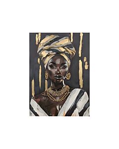 ΠΙΝΑΚΑΣ ΣΕ ΚΑΜΒΑ AFRICAN LADY 37268 ΜΑΥΡΟ-ΓΚΡΙ-ΛΕΥΚΟ 70x3x100cm
