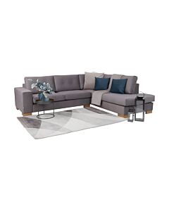 ΚΑΝΑΠΕΣ ΓΩΝΙΑ MILANO ΜΠΕΖ-ΠΕΤΡΟΛ ΔΕΞΙΑ ΓΩΝΙΑ 280x220cm